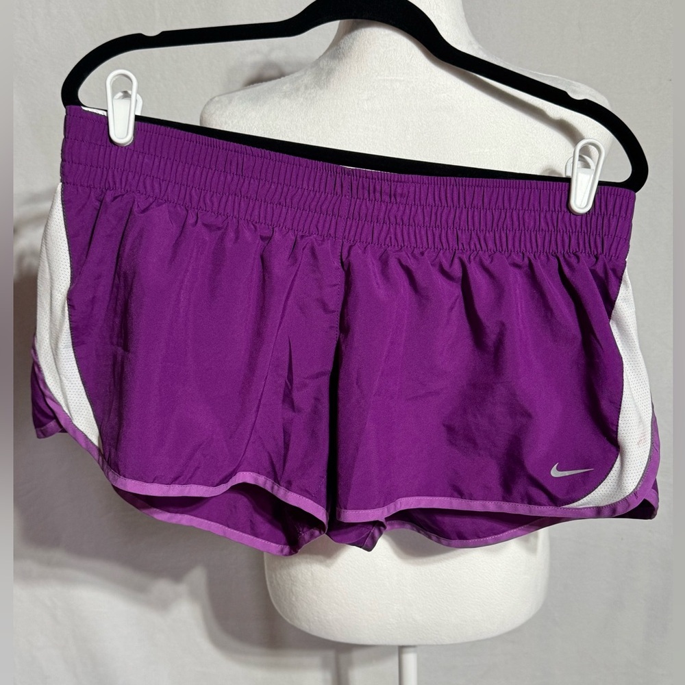 Nike Purple Athletic Running Shorts with White Accents